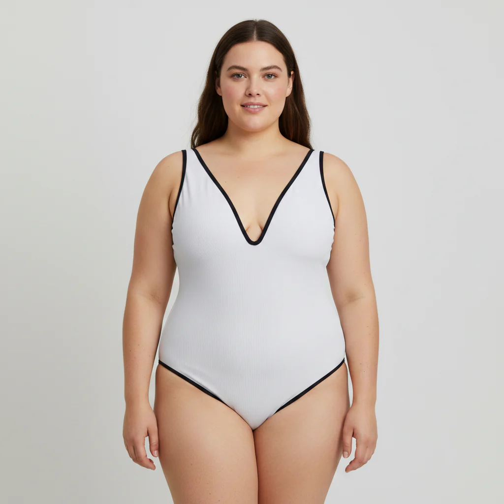 Maillot 1 pièce RougeGorge Blanc