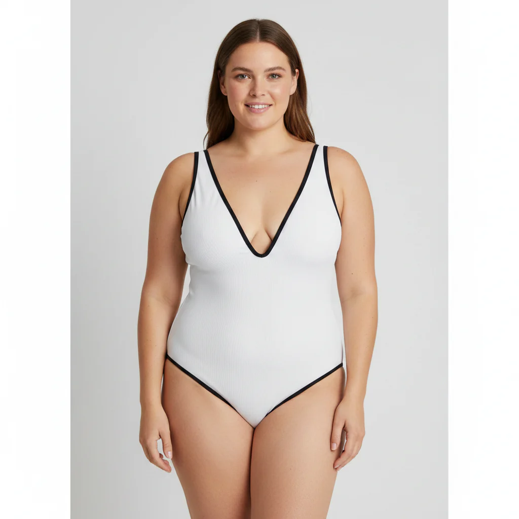 Maillot 1 pièce RougeGorge Blanc