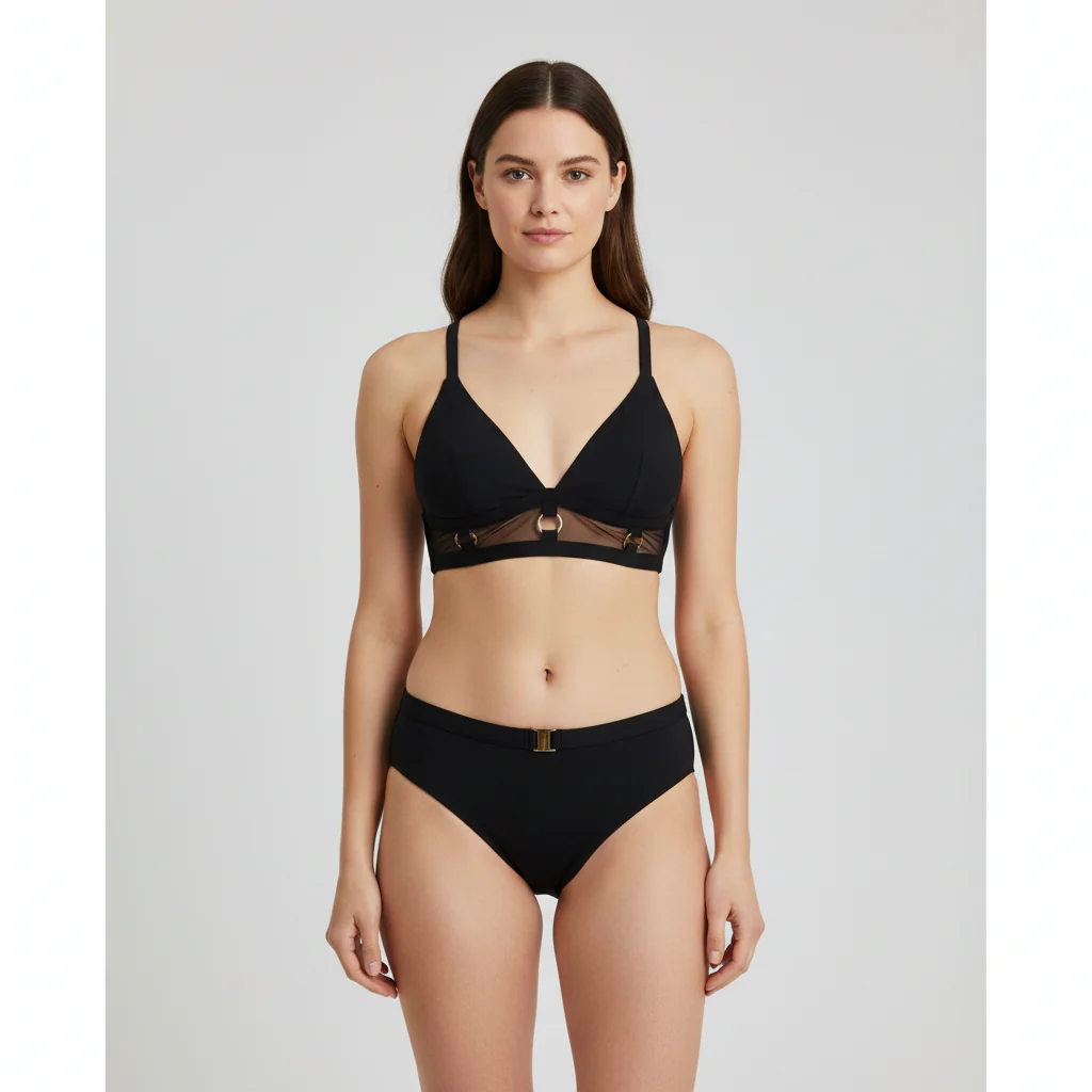 Haut de maillot Rose Noir